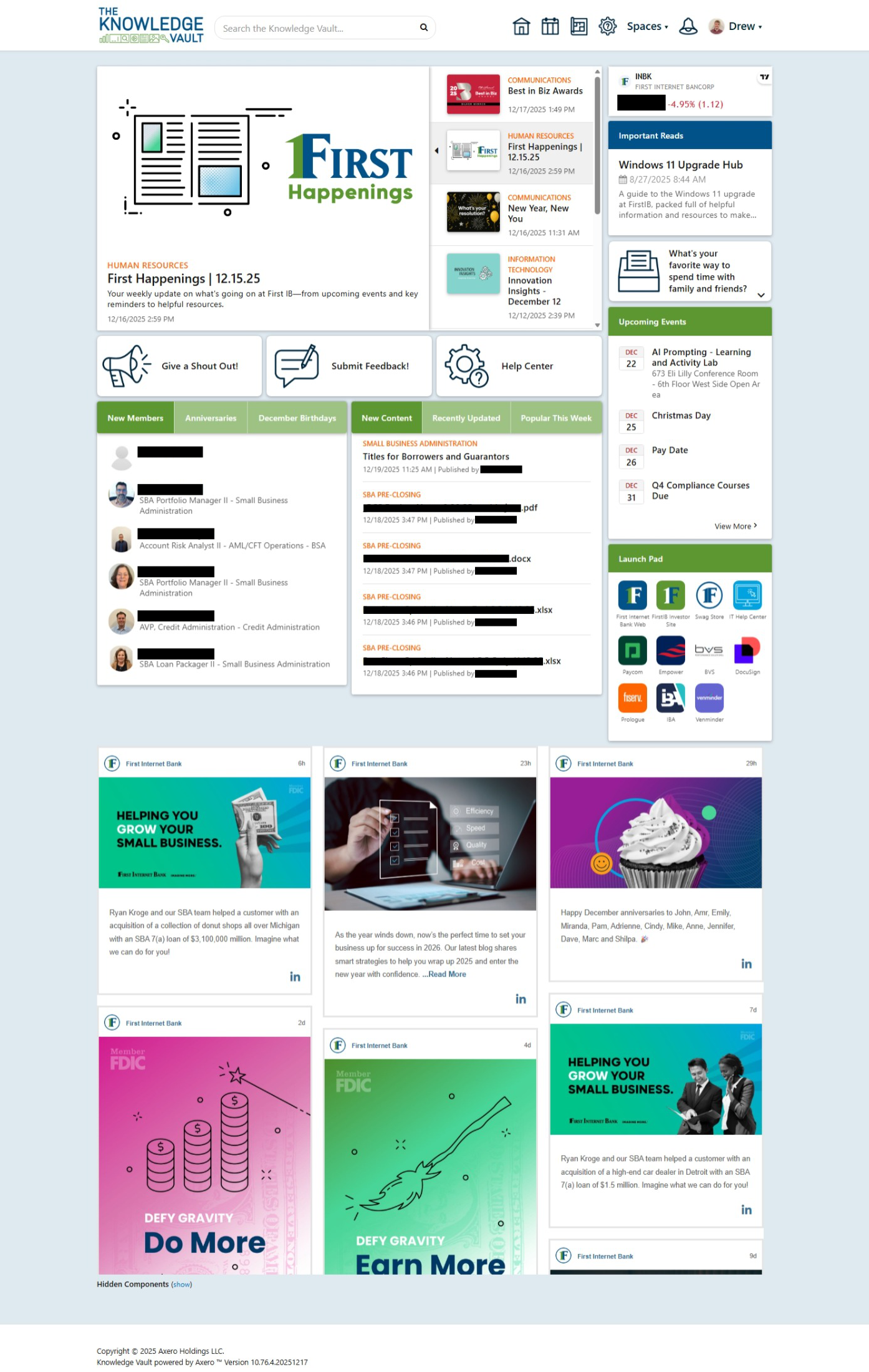 Knowledge Vault new home page