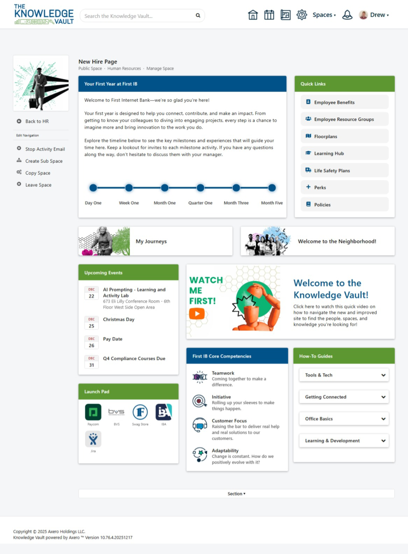 Knowledge Vault new home page